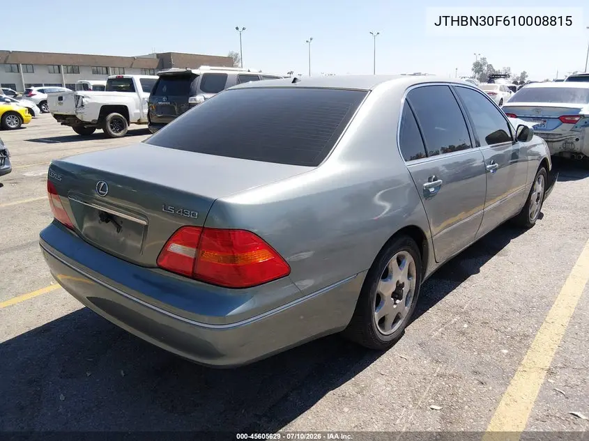 2001 Lexus Ls 430 VIN: JTHBN30F610008815 Lot: 45605629