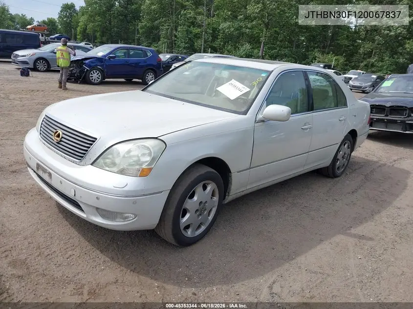 2002 Lexus Ls 430 VIN: JTHBN30F120067837 Lot: 45353344