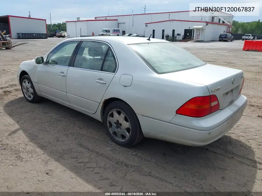 2002 Lexus Ls 430 VIN: JTHBN30F120067837 Lot: 45353344