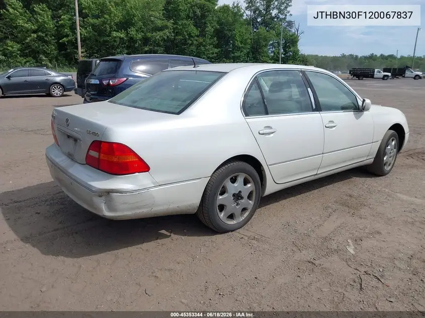 2002 Lexus Ls 430 VIN: JTHBN30F120067837 Lot: 45353344