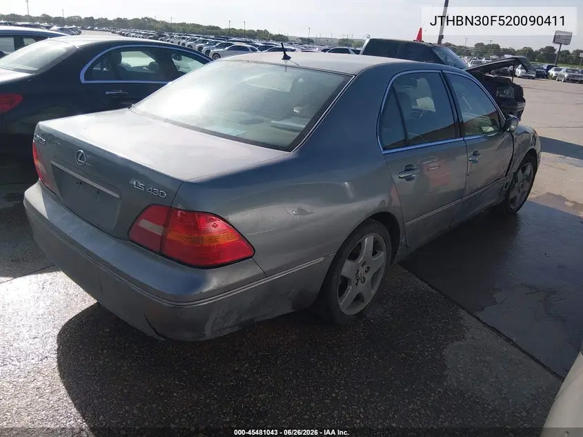2002 Lexus Ls 430 VIN: JTHBN30F520090411 Lot: 45481043