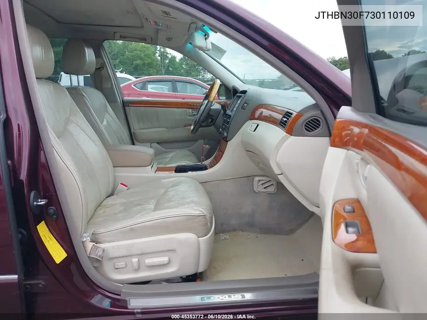 2003 Lexus Ls 430 VIN: JTHBN30F730110109 Lot: 45353772