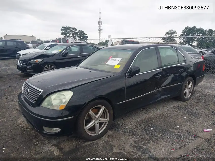 2003 Lexus Ls 430 VIN: JTHBN30F330092577 Lot: 45382874