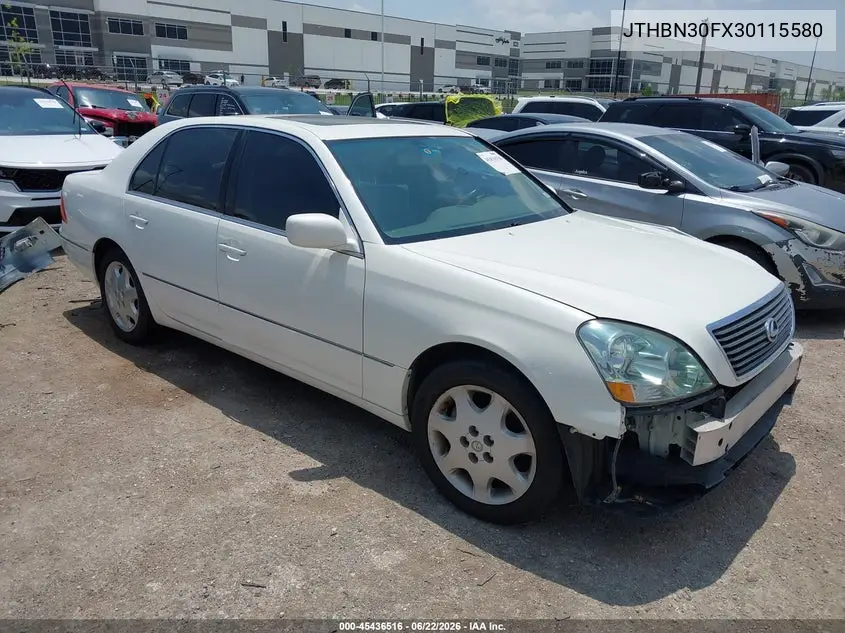 2003 Lexus Ls 430 VIN: JTHBN30FX30115580 Lot: 45436516