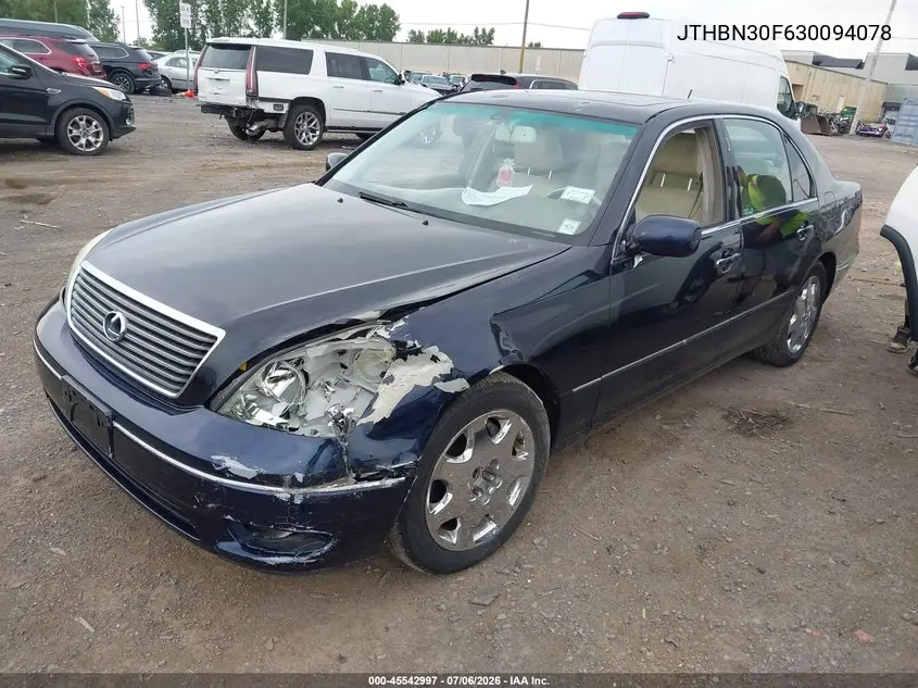 2003 Lexus Ls 430 VIN: JTHBN30F630094078 Lot: 45542997