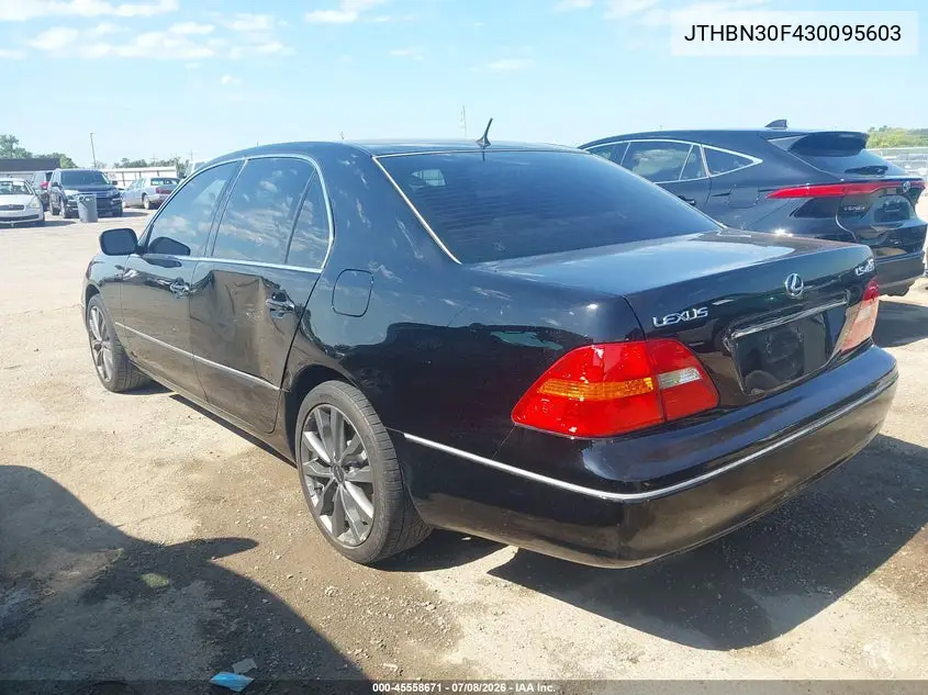 2003 Lexus Ls 430 VIN: JTHBN30F430095603 Lot: 45558671