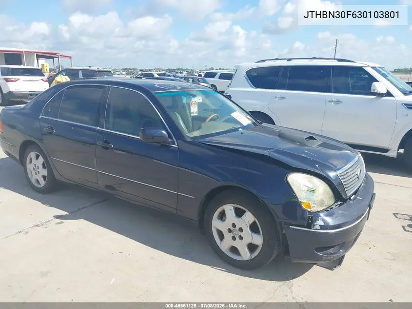 2003 Lexus Ls 430 VIN: JTHBN30F630103801 Lot: 45561128