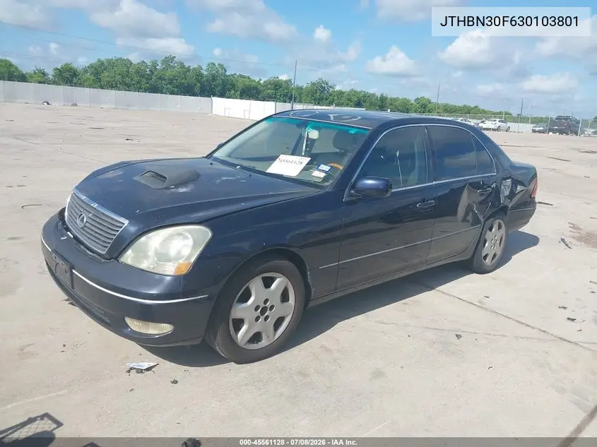 2003 Lexus Ls 430 VIN: JTHBN30F630103801 Lot: 45561128