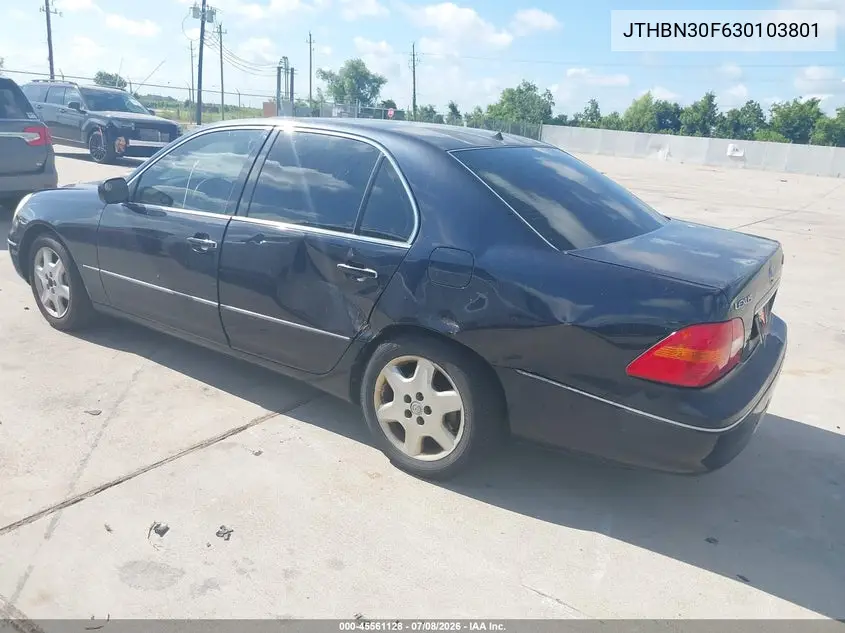 2003 Lexus Ls 430 VIN: JTHBN30F630103801 Lot: 45561128