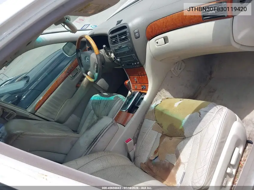 2003 Lexus Ls 430 VIN: JTHBN30F830119420 Lot: 45656843