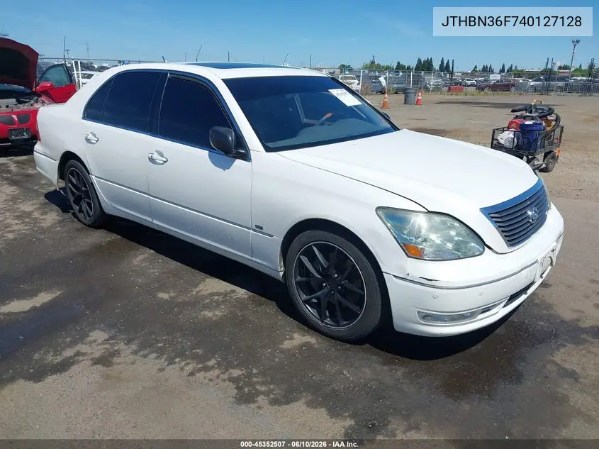 2004 Lexus Ls 430 VIN: JTHBN36F740127128 Lot: 45352507