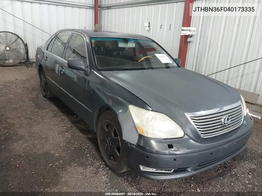 2004 Lexus Ls 430 VIN: JTHBN36F040173335 Lot: 45464401