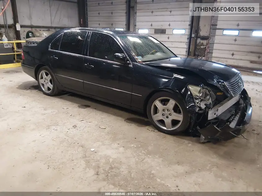 2004 Lexus Ls 430 VIN: JTHBN36F040155353 Lot: 45530546