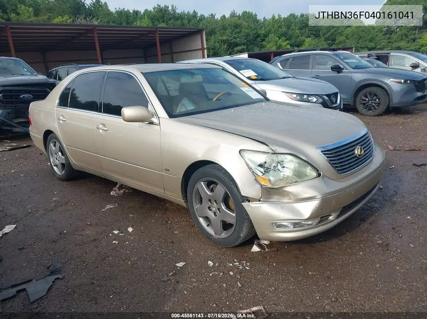 2004 Lexus Ls 430 VIN: JTHBN36F040161041 Lot: 45561143