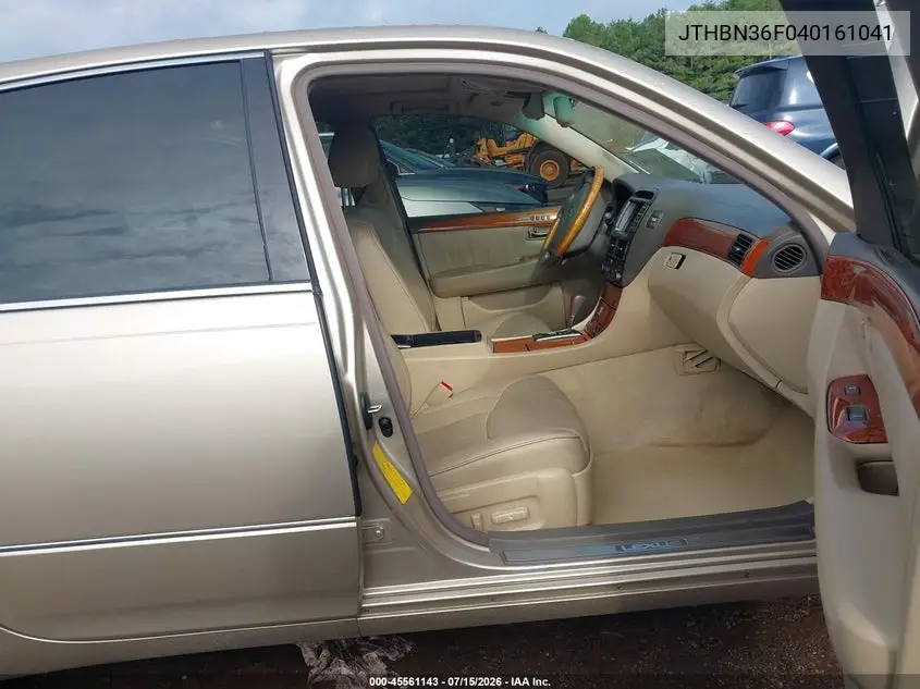 2004 Lexus Ls 430 VIN: JTHBN36F040161041 Lot: 45561143