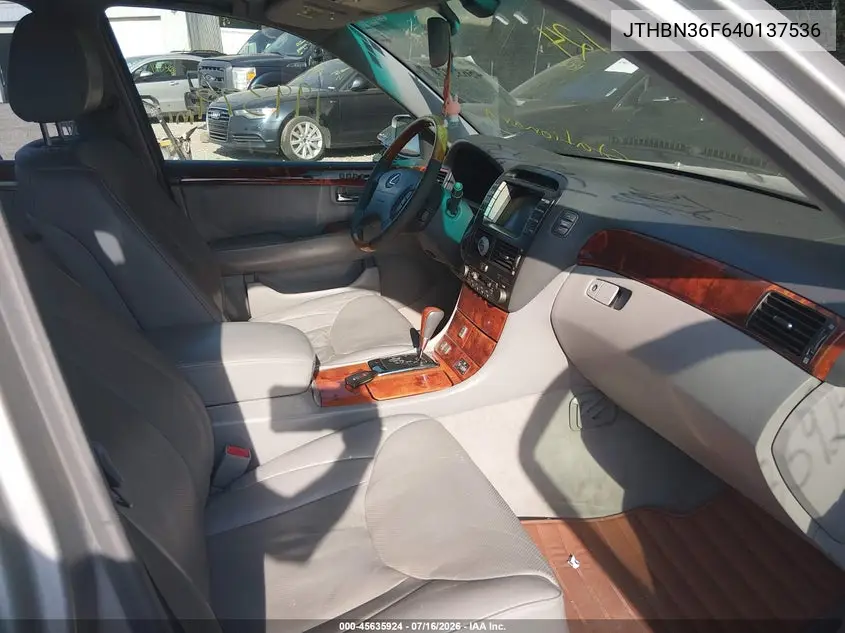 2004 Lexus Ls 430 VIN: JTHBN36F640137536 Lot: 45635924