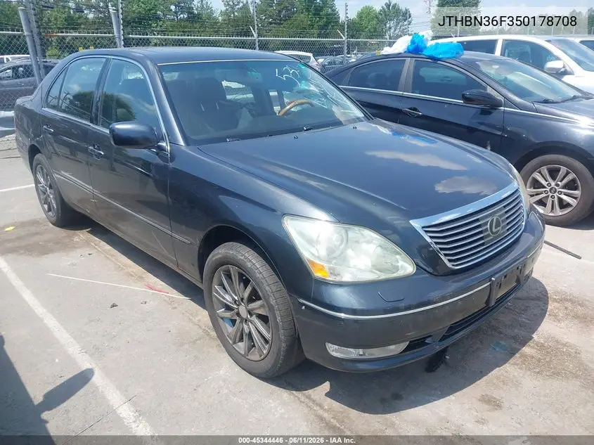 2005 Lexus Ls 430 VIN: JTHBN36F350178708 Lot: 45344446