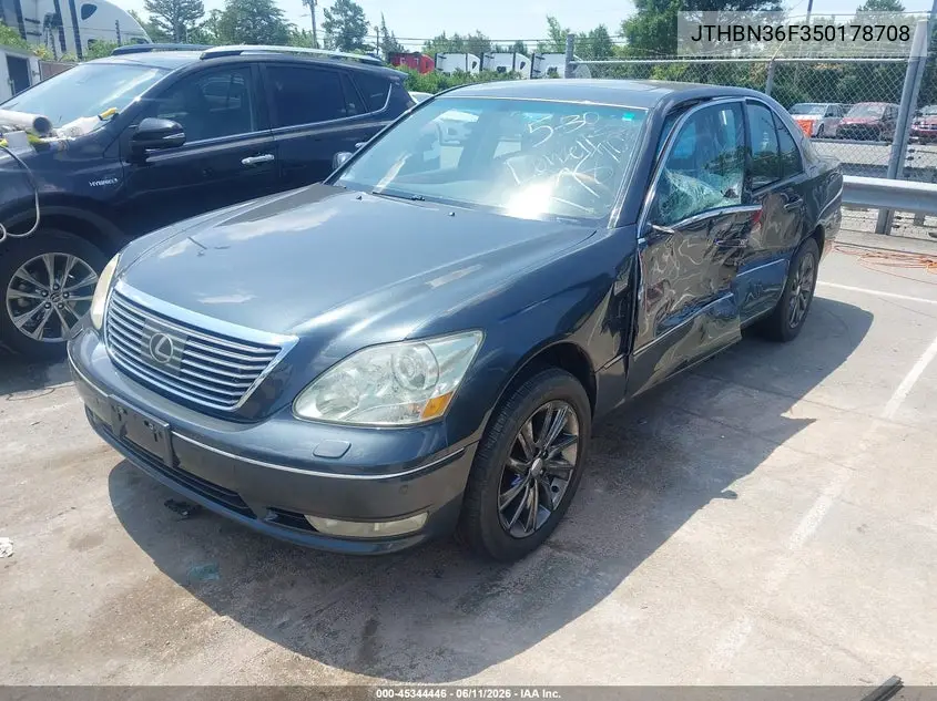 2005 Lexus Ls 430 VIN: JTHBN36F350178708 Lot: 45344446