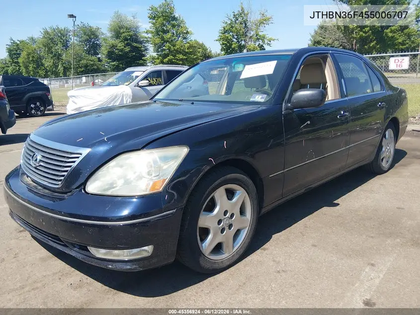 2005 Lexus Ls 430 VIN: JTHBN36F455006707 Lot: 45356924