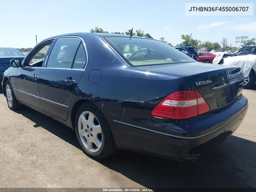 2005 Lexus Ls 430 VIN: JTHBN36F455006707 Lot: 45356924