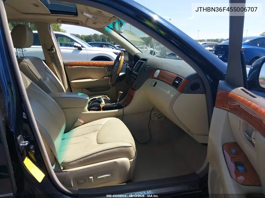 2005 Lexus Ls 430 VIN: JTHBN36F455006707 Lot: 45356924