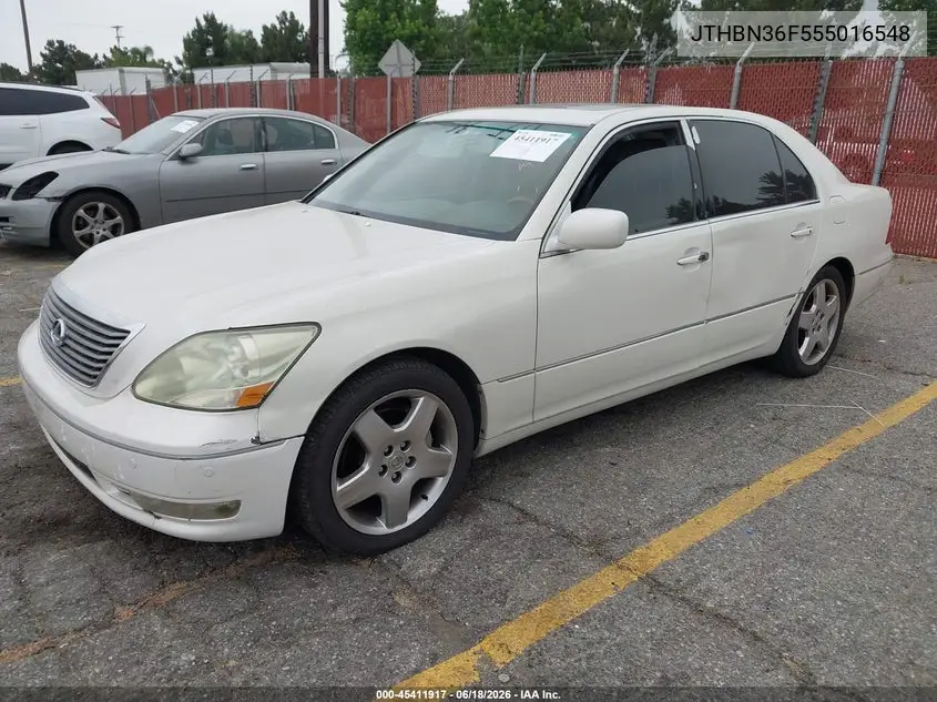 2005 Lexus Ls 430 VIN: JTHBN36F555016548 Lot: 45411917