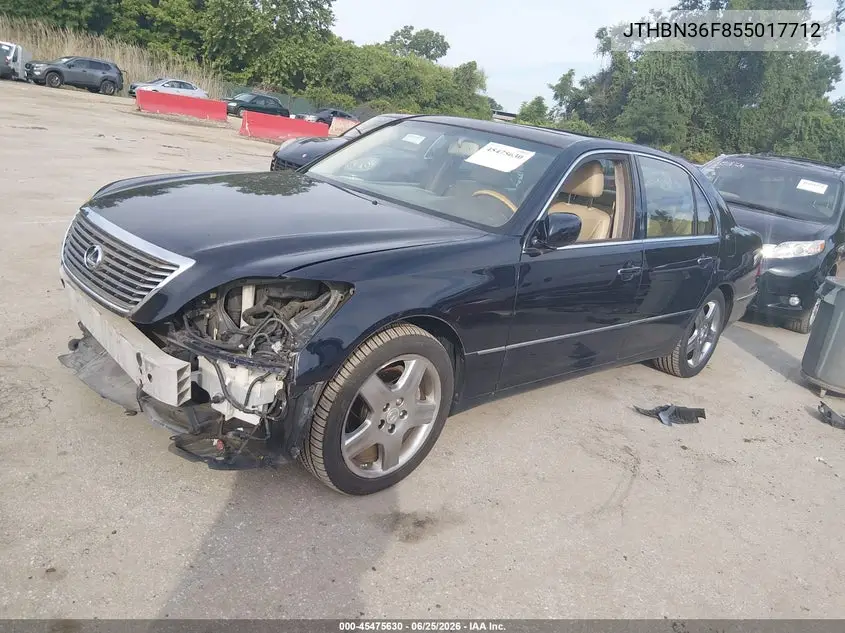 2005 Lexus Ls 430 VIN: JTHBN36F855017712 Lot: 45475630