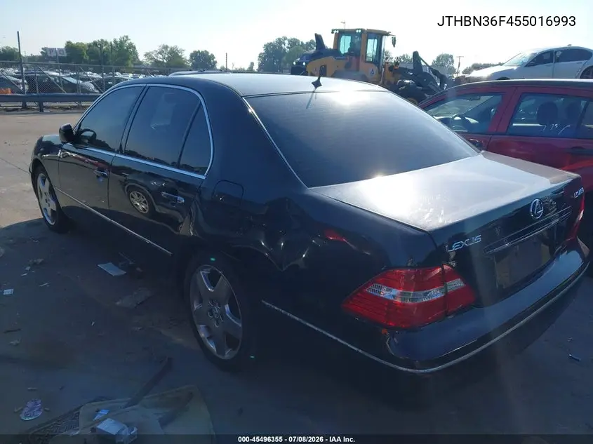 2005 Lexus Ls 430 VIN: JTHBN36F455016993 Lot: 45496355