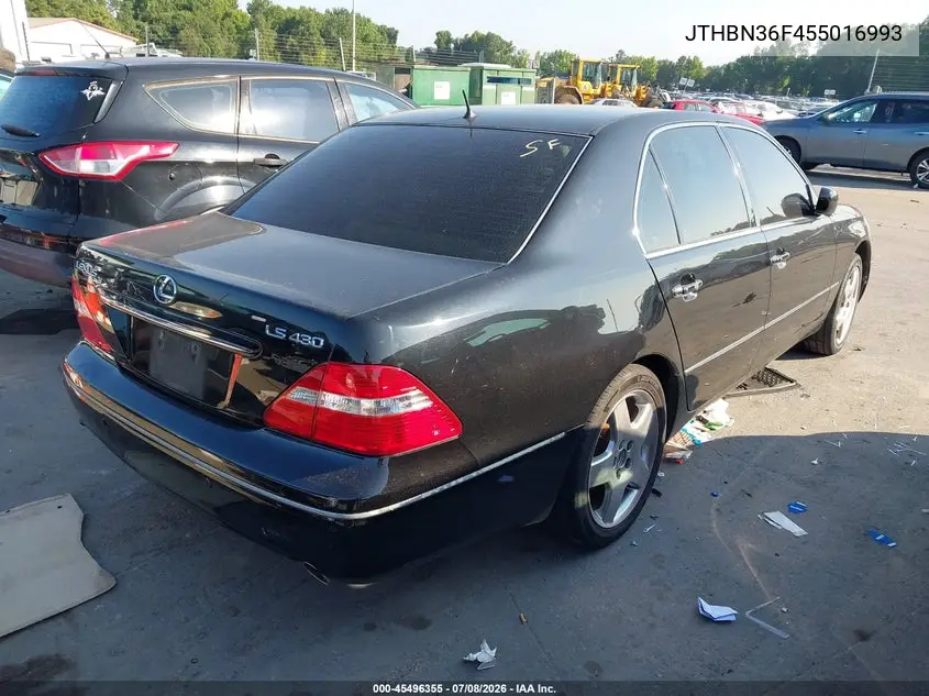 2005 Lexus Ls 430 VIN: JTHBN36F455016993 Lot: 45496355