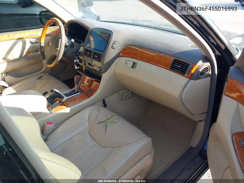 2005 Lexus Ls 430 VIN: JTHBN36F455016993 Lot: 45496355