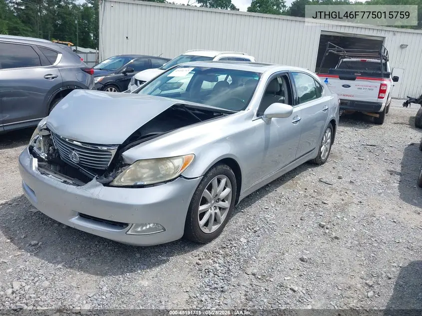 2007 Lexus Ls 460 L VIN: JTHGL46F775015759 Lot: 45191715