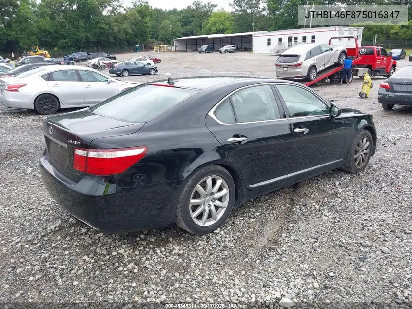 2007 Lexus Ls 460 VIN: JTHBL46F875016347 Lot: 45349311