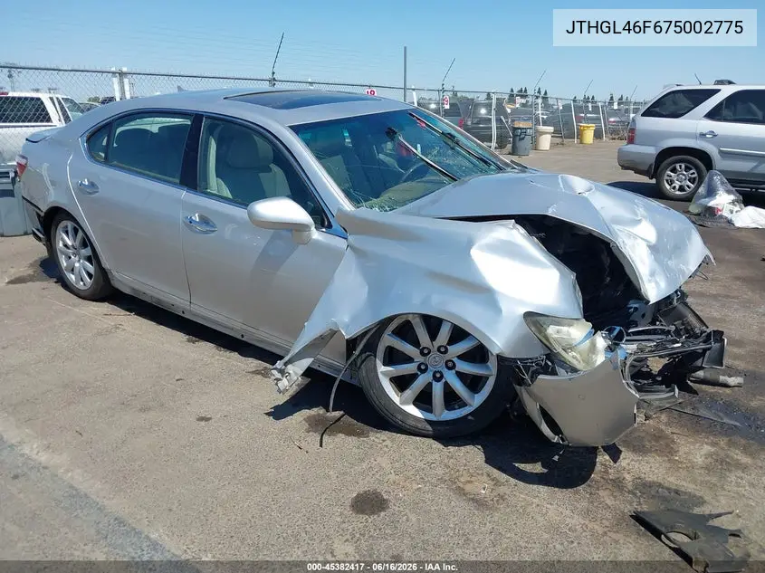 2007 Lexus Ls 460 L VIN: JTHGL46F675002775 Lot: 45382417