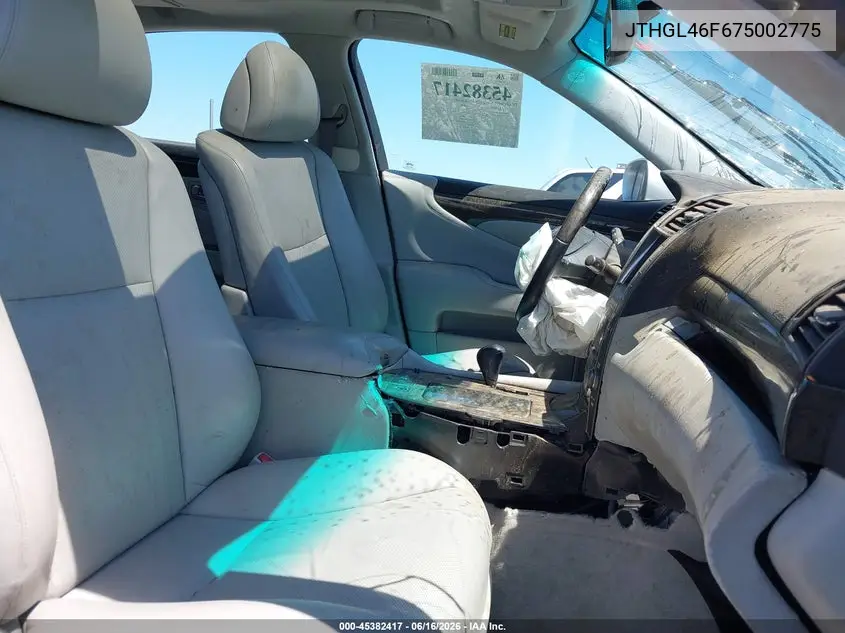 2007 Lexus Ls 460 L VIN: JTHGL46F675002775 Lot: 45382417