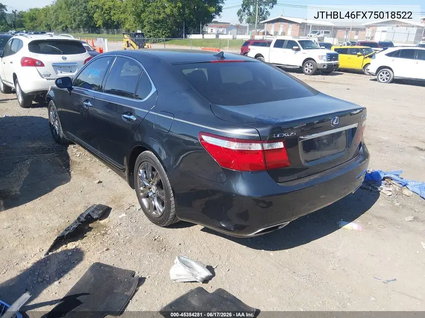 2007 Lexus Ls 460 VIN: JTHBL46FX75018522 Lot: 45384281