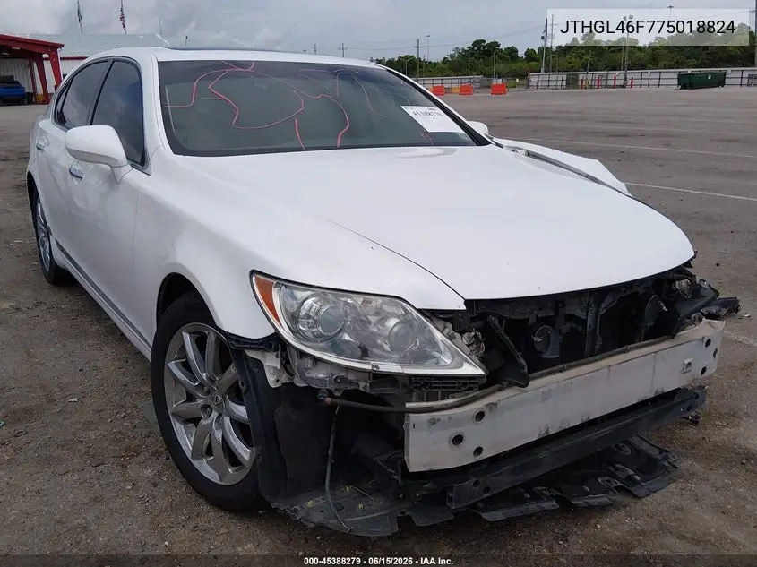 2007 Lexus Ls 460 L VIN: JTHGL46F775018824 Lot: 45388279