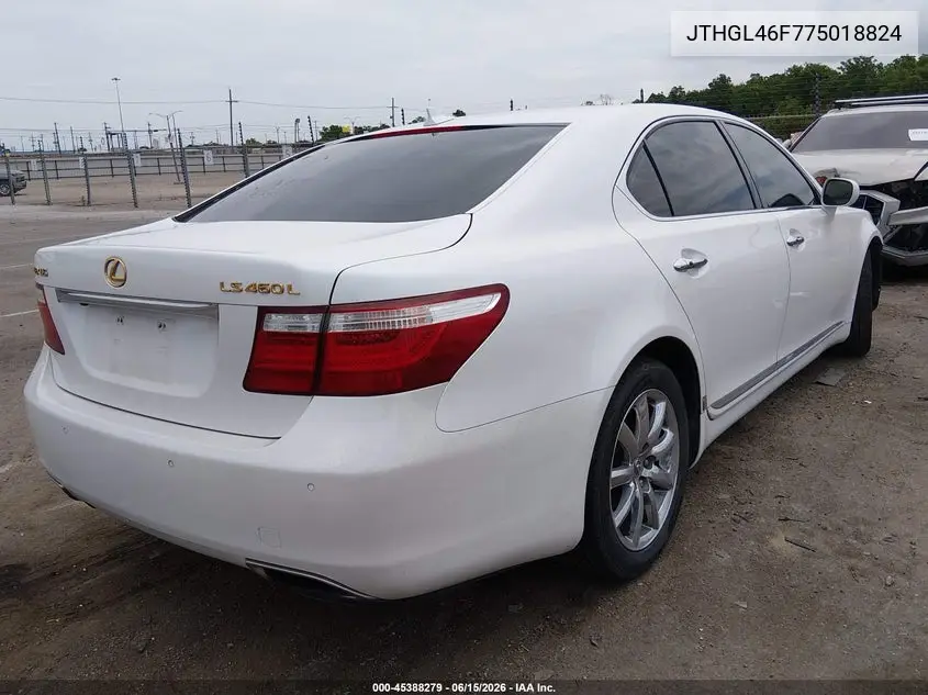 2007 Lexus Ls 460 L VIN: JTHGL46F775018824 Lot: 45388279