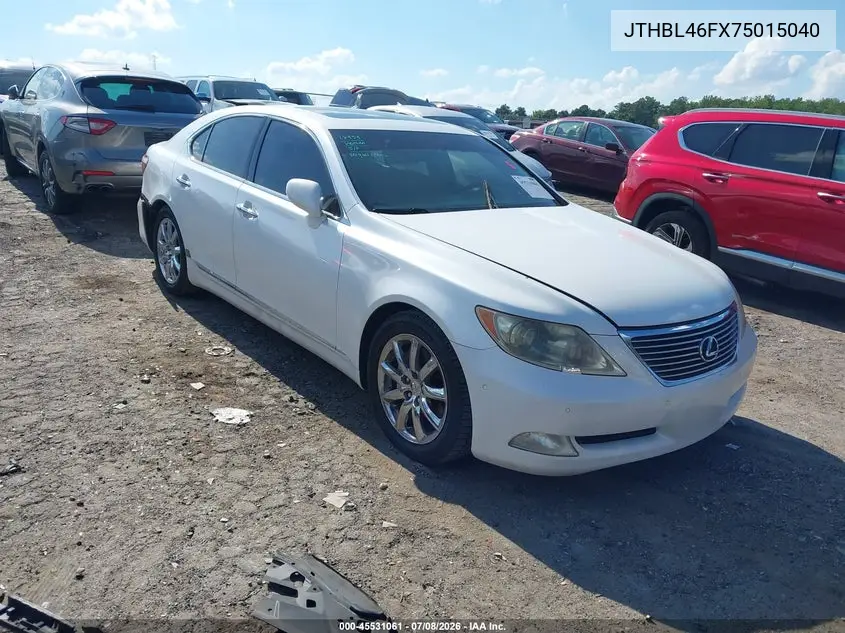 2007 Lexus Ls 460 VIN: JTHBL46FX75015040 Lot: 45531061