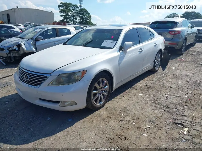 2007 Lexus Ls 460 VIN: JTHBL46FX75015040 Lot: 45531061