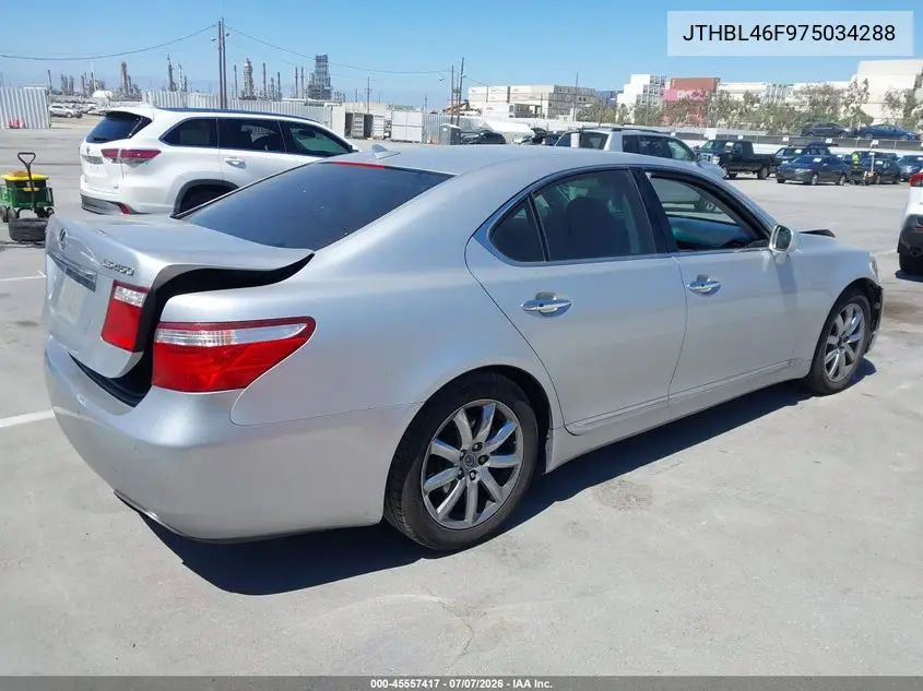 2007 Lexus Ls 460 VIN: JTHBL46F975034288 Lot: 45557417