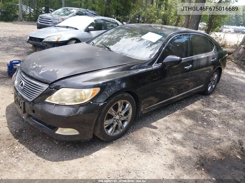 2007 Lexus Ls 460 L VIN: JTHGL46F675016689 Lot: 45557732