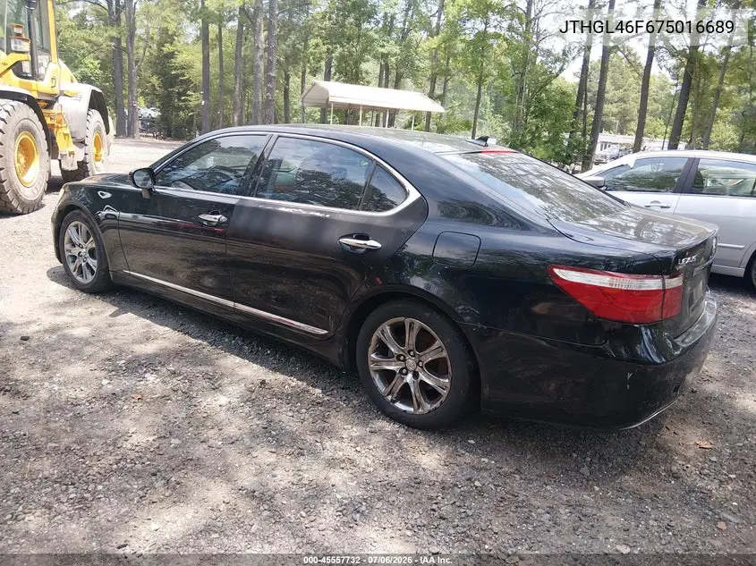 2007 Lexus Ls 460 L VIN: JTHGL46F675016689 Lot: 45557732