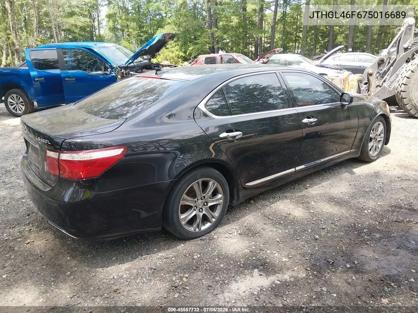 2007 Lexus Ls 460 L VIN: JTHGL46F675016689 Lot: 45557732