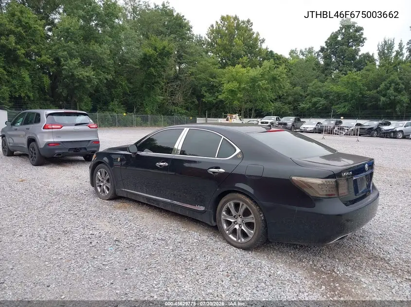 2007 Lexus Ls 460 VIN: JTHBL46F675003662 Lot: 45629775