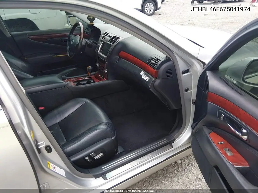 2007 Lexus Ls 460 VIN: JTHBL46F675041974 Lot: 45638643