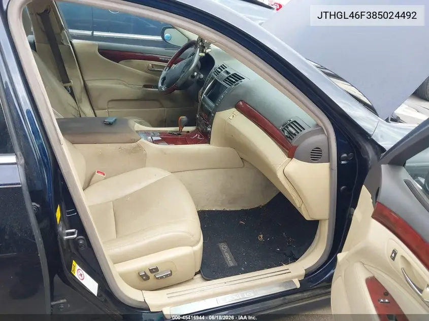2008 Lexus Ls 460 L VIN: JTHGL46F385024492 Lot: 45416944