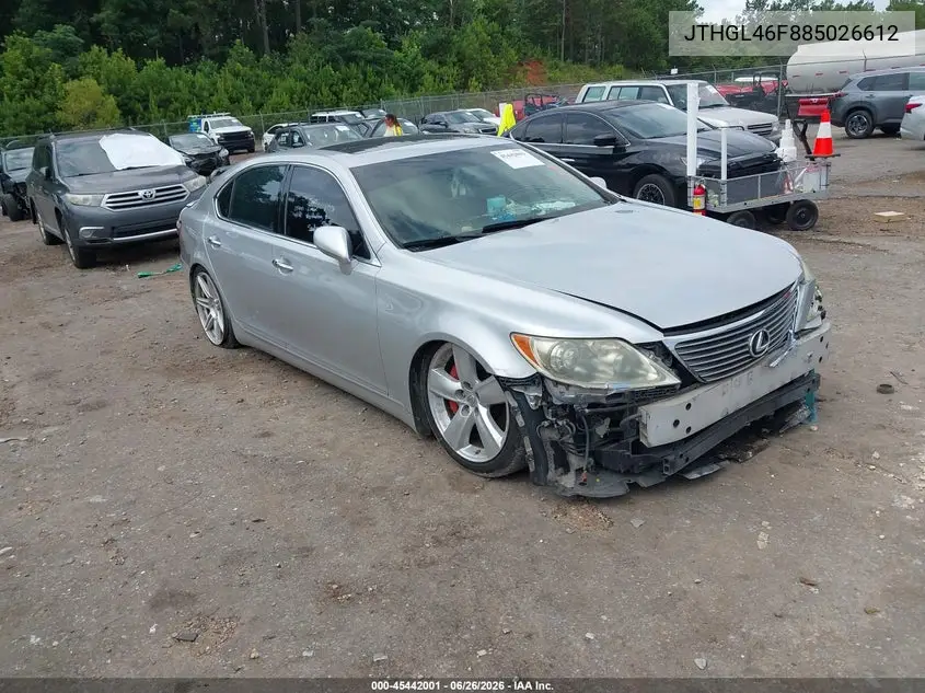 2008 Lexus Ls 460 L VIN: JTHGL46F885026612 Lot: 45442001