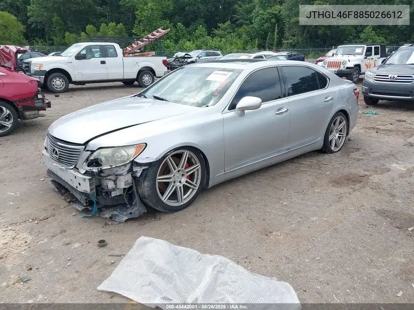 2008 Lexus Ls 460 L VIN: JTHGL46F885026612 Lot: 45442001