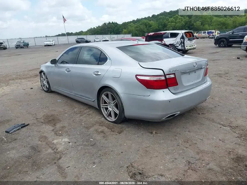 2008 Lexus Ls 460 L VIN: JTHGL46F885026612 Lot: 45442001