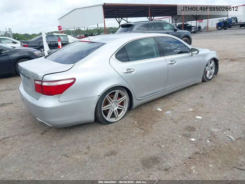 2008 Lexus Ls 460 L VIN: JTHGL46F885026612 Lot: 45442001